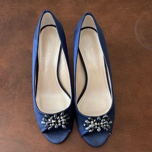 Blue short caparros heels